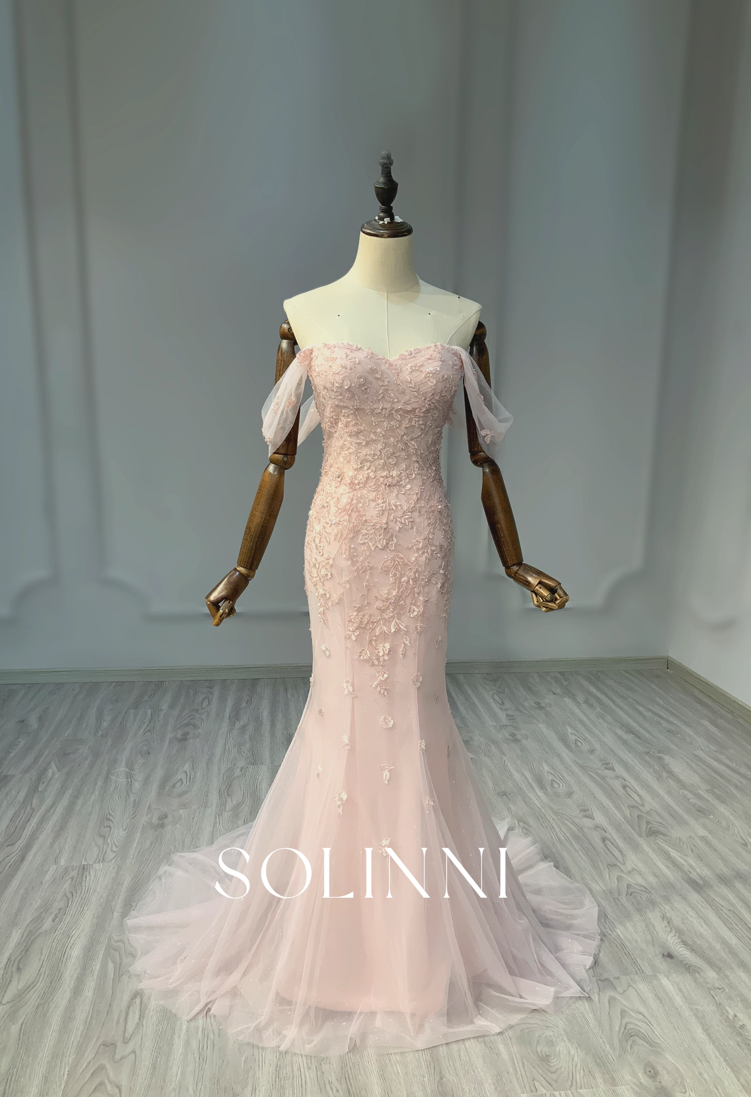 Multicolor 2-in-1 Wedding Dress with Detachable Overskirt