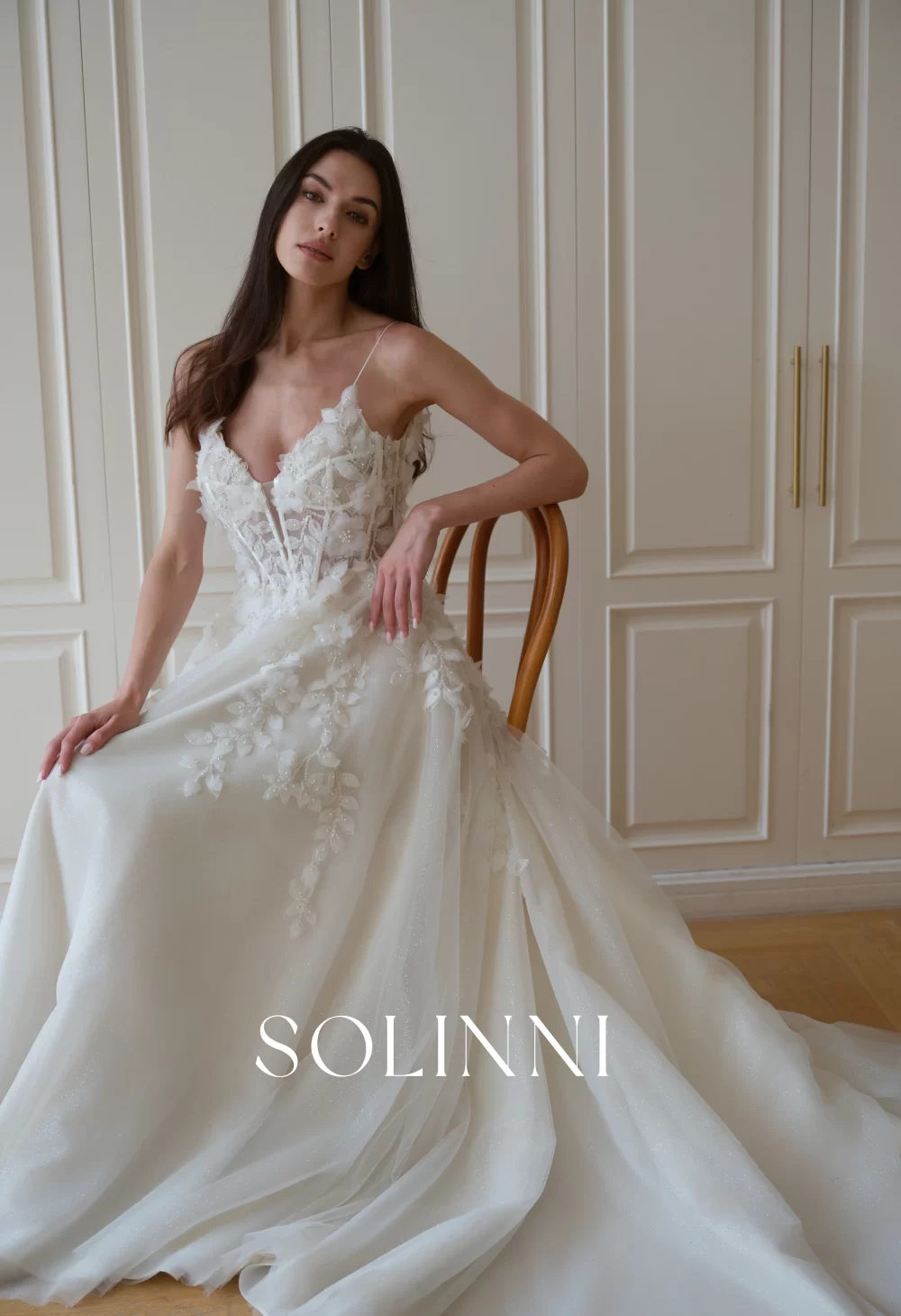 Elvis – Sparkle Wedding Dress with 3D Floral Appliqués