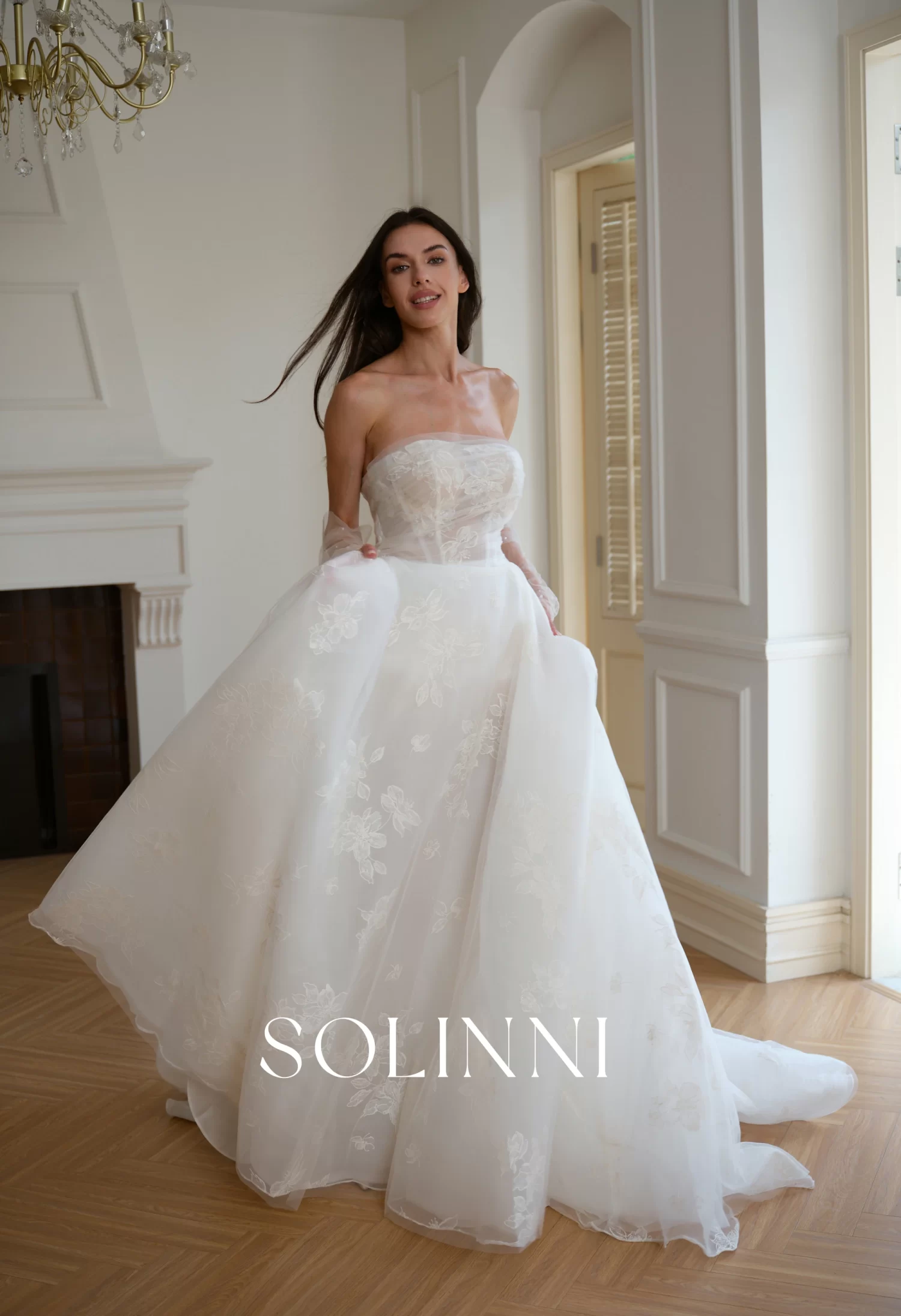Ophelia – Ball Gown Wedding Dress with Pearl Gloves
