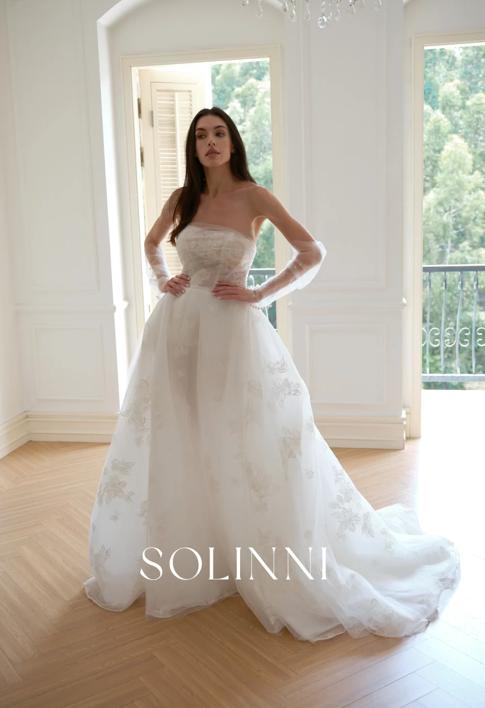 Ophelia – Ball Gown Wedding Dress with Pearl Gloves