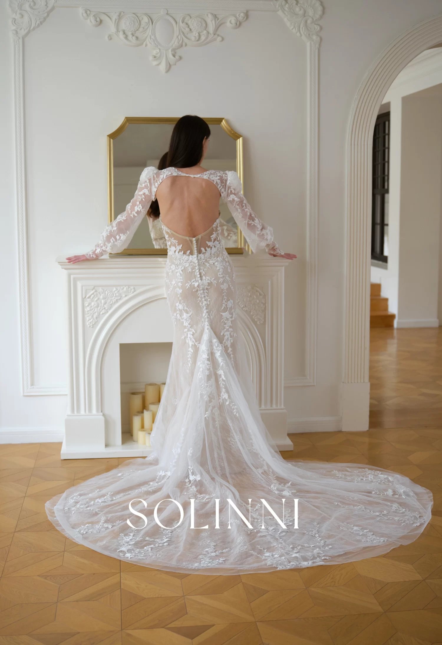 Seraphina – Fit and Flare Lace Wedding Dress with Detachable Sleeves