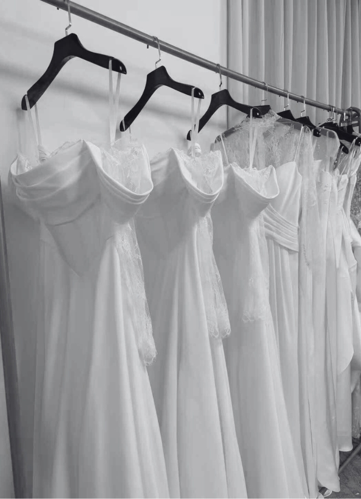 Reorder your custom Solinni wedding dress anytime with saved design details