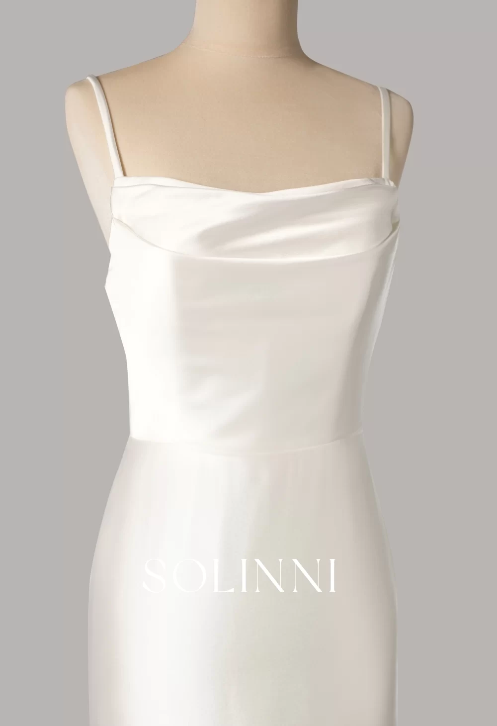 SOLINNI-Minimalist Fitted Satin Dress-3042-6